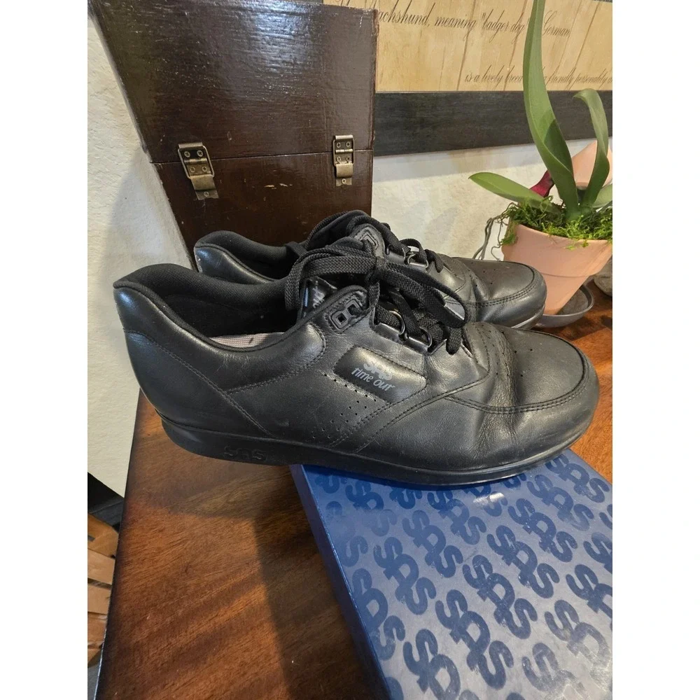 2 SAS Mens Time Out Walking Shoe Oxford Sneaker‎ Black Leather Diabetic Size 11